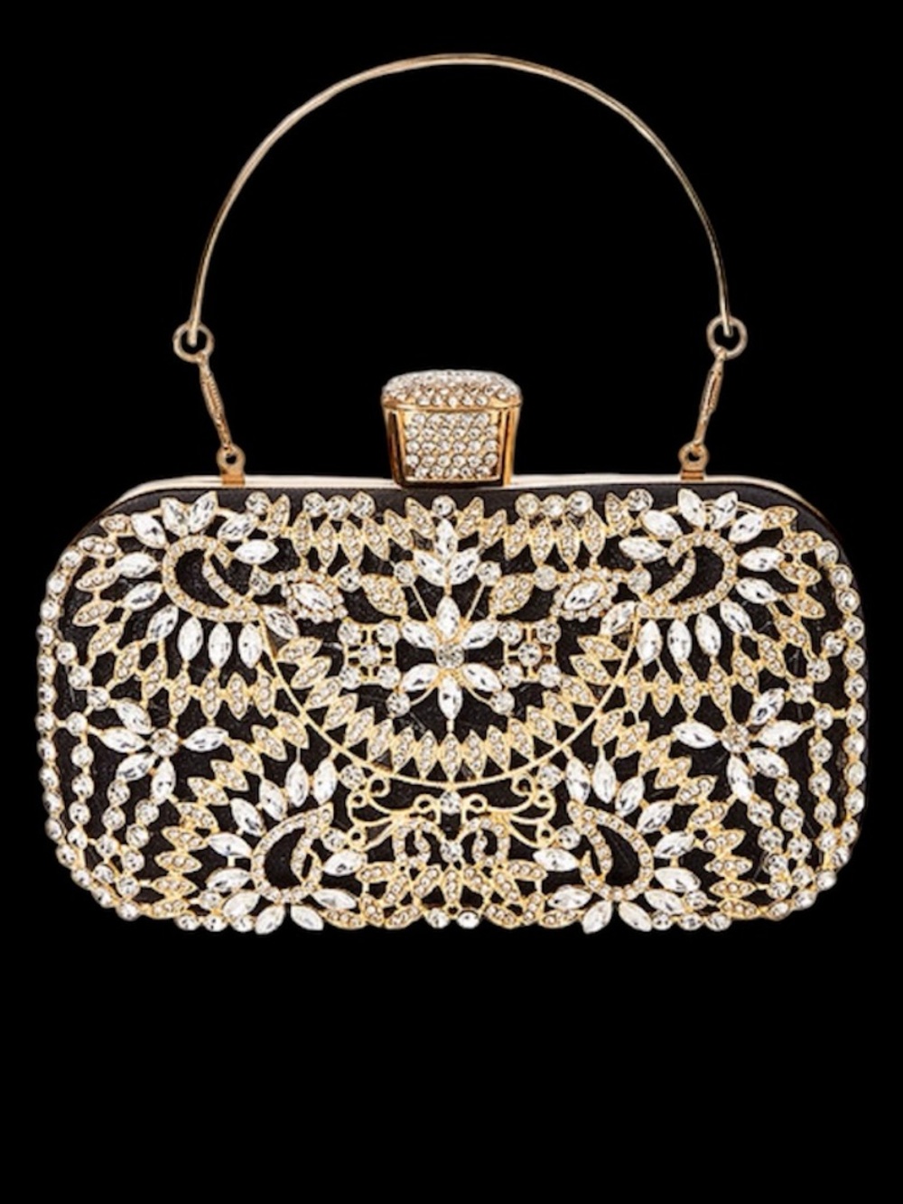 Gold Crystal Embellished Evening Clutch - worn as crossbody as well. Elegant EC!